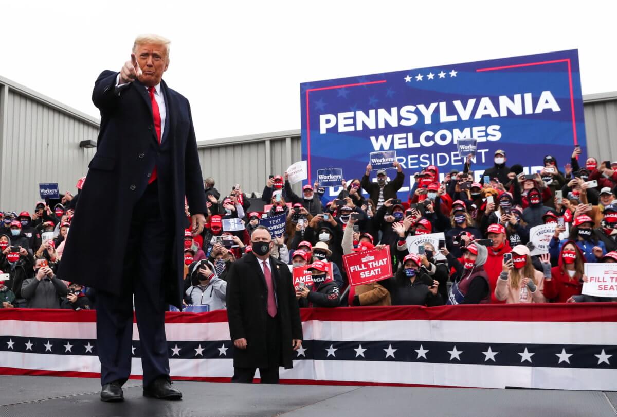U.S. President Donald Trump holds a campaign event, in Allentown, Pennsylvania
