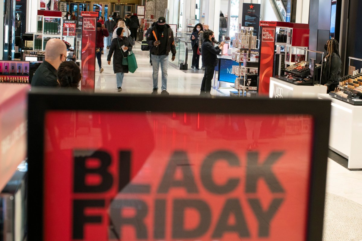 People visit Macy’s Herald Square during early opening for the Black Friday sales in Manhattan, New York