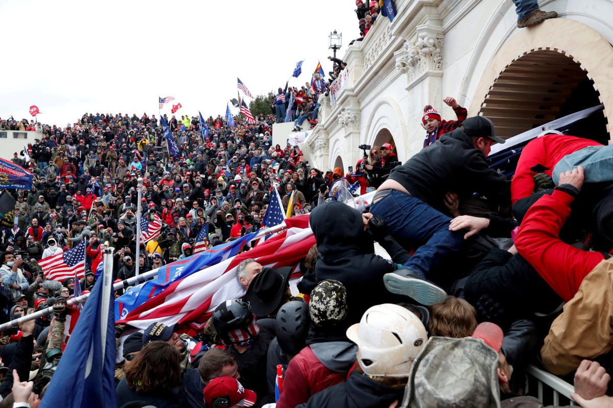 FILE PHOTO: Supporters of U.S. President Donald Trump storm into the U.S. Capitol