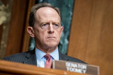 FILE PHOTO: U.S. Senator Pat Toomey (R-PA) during a hearing in Washington