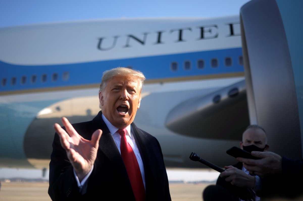 U.S. President Trump departs Washington on travel to Texas at Joint Base Andrews in Maryland