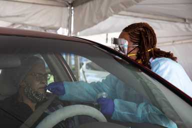 Drive-thru COVID-19 testing event on MLK Day