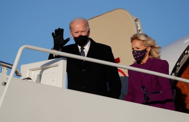 Joe Biden arrives at Joint Base Andrews in Maryland