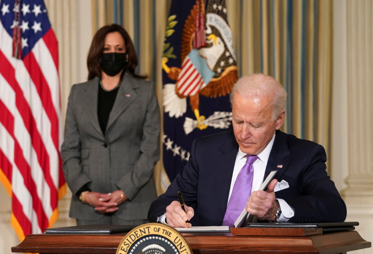FILE PHOTO: Biden signs executive orders on his racial equity agenda at the White House in Washington