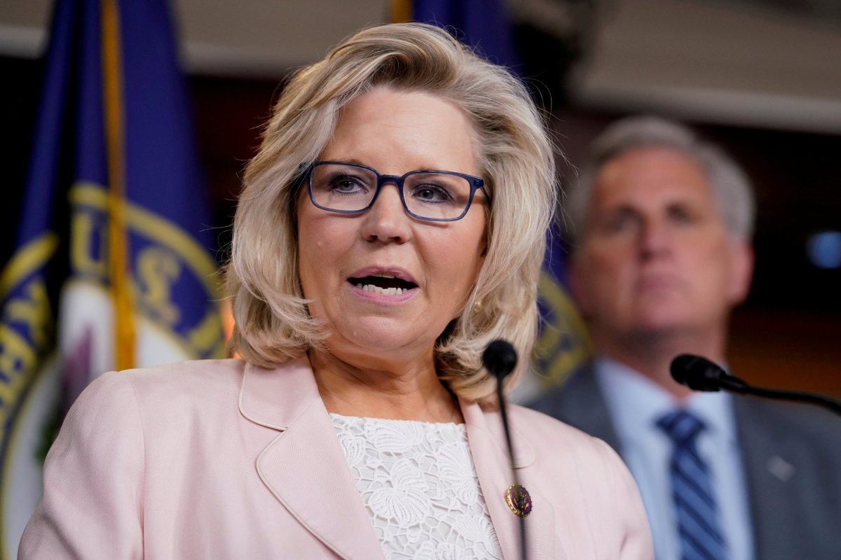 FILE PHOTO: House Republican Conference Chair Liz Cheney speaks at a news conference on Capitol Hill