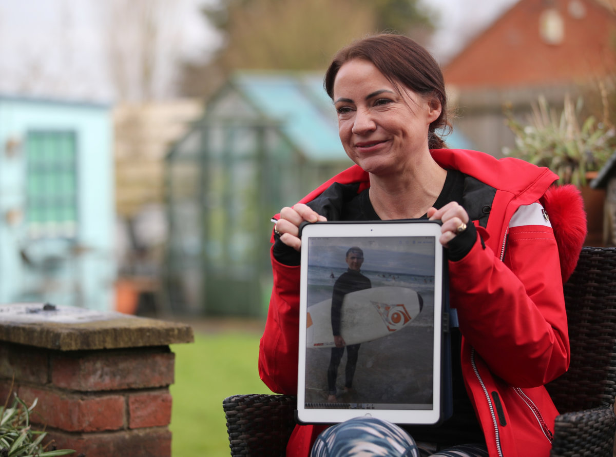 Sally Flavill, whose nephew has awoken from coma with no knowledge of COVID-19 pandemic, gives interview in Nottingham