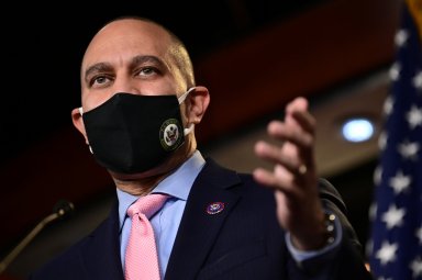 Representative Jeffries participates in a news conference in the U.S. Capitol in Washington