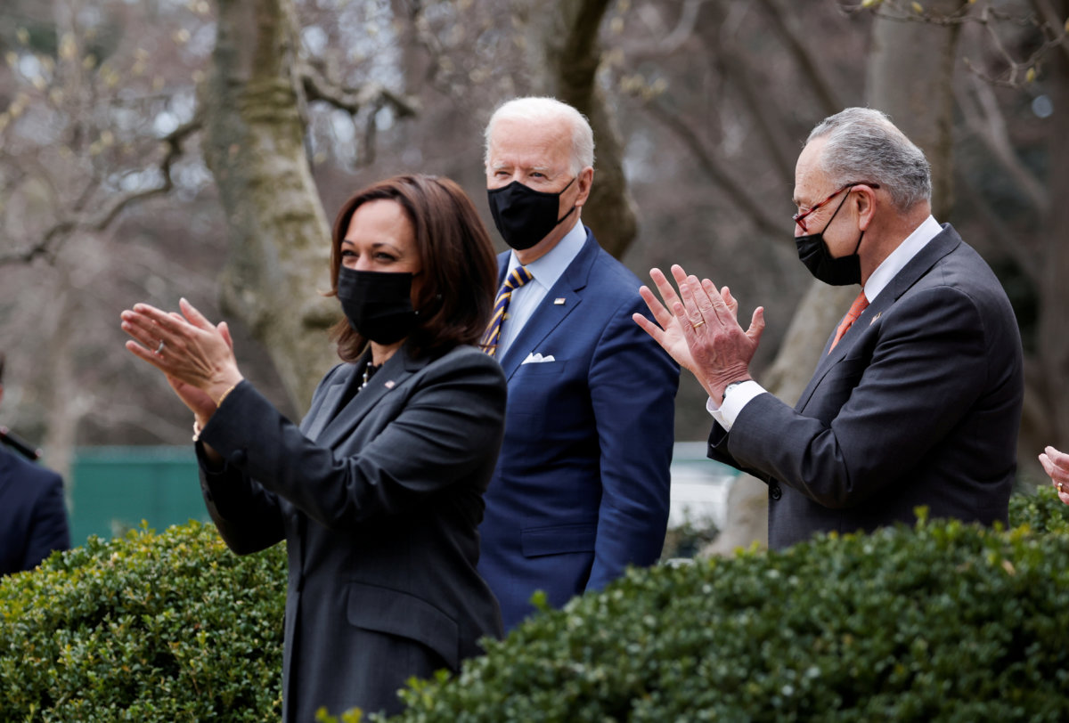 FILE PHOTO: U.S. President Biden hosts celebration of American Rescue Plan at the White House in Washington