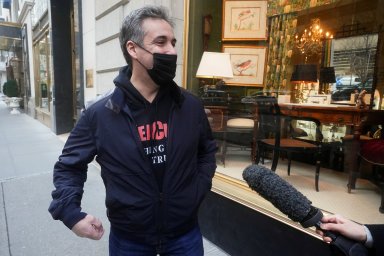 FILE PHOTO: Michael Cohen, a former lawyer to former U.S. President Donald Trump walks out of his apartment in New York City