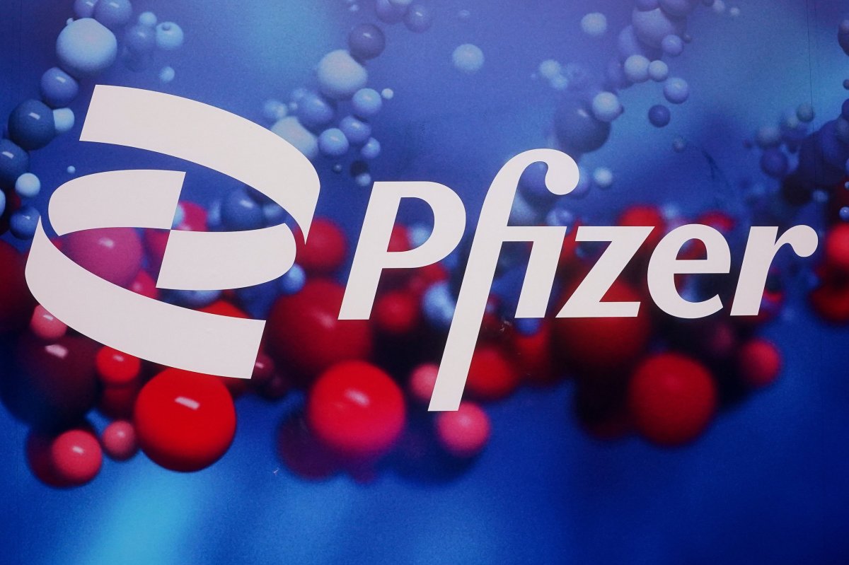 Pfizer logo in Manhattan, New York