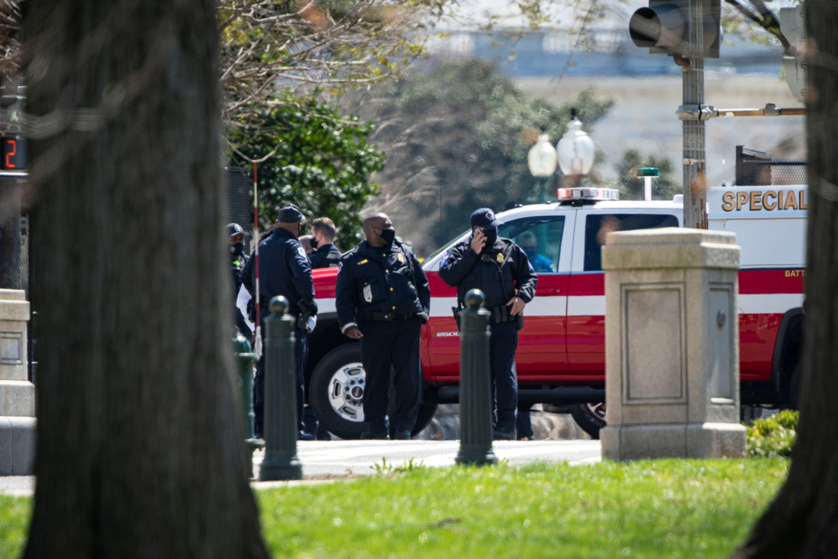 U.S. Capitol Police investigate following a security threat at the U.S. Capitol in Washington