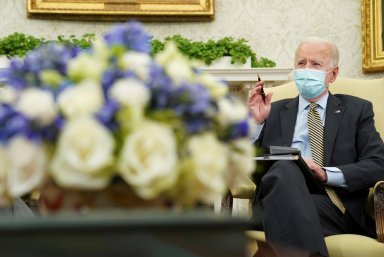 U.S. President Biden receives the weekly economic briefing at White House event in Washington