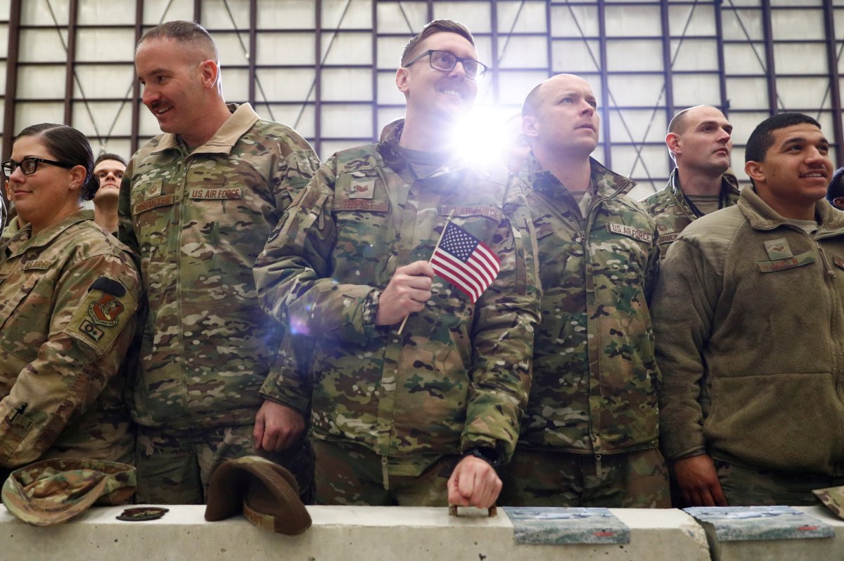 FILE PHOTO: U.S. President Donald Trump makes an unannouced visit to U.S. troops at Bagram Air Base in Afghanistan