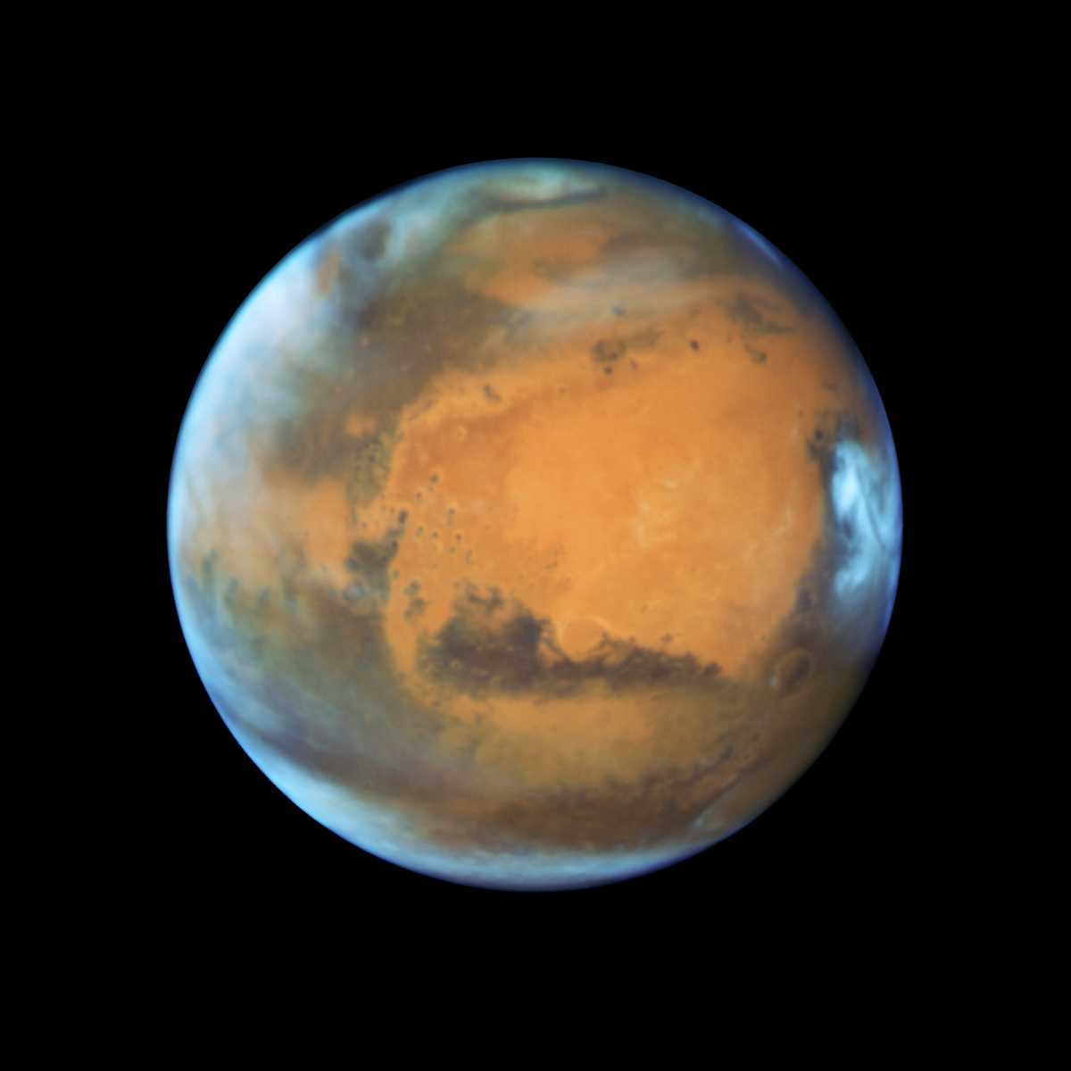 FILE PHOTO: The planet Mars taken by the NASA Hubble Space Telescope when the planet was 50 million miles from Earth