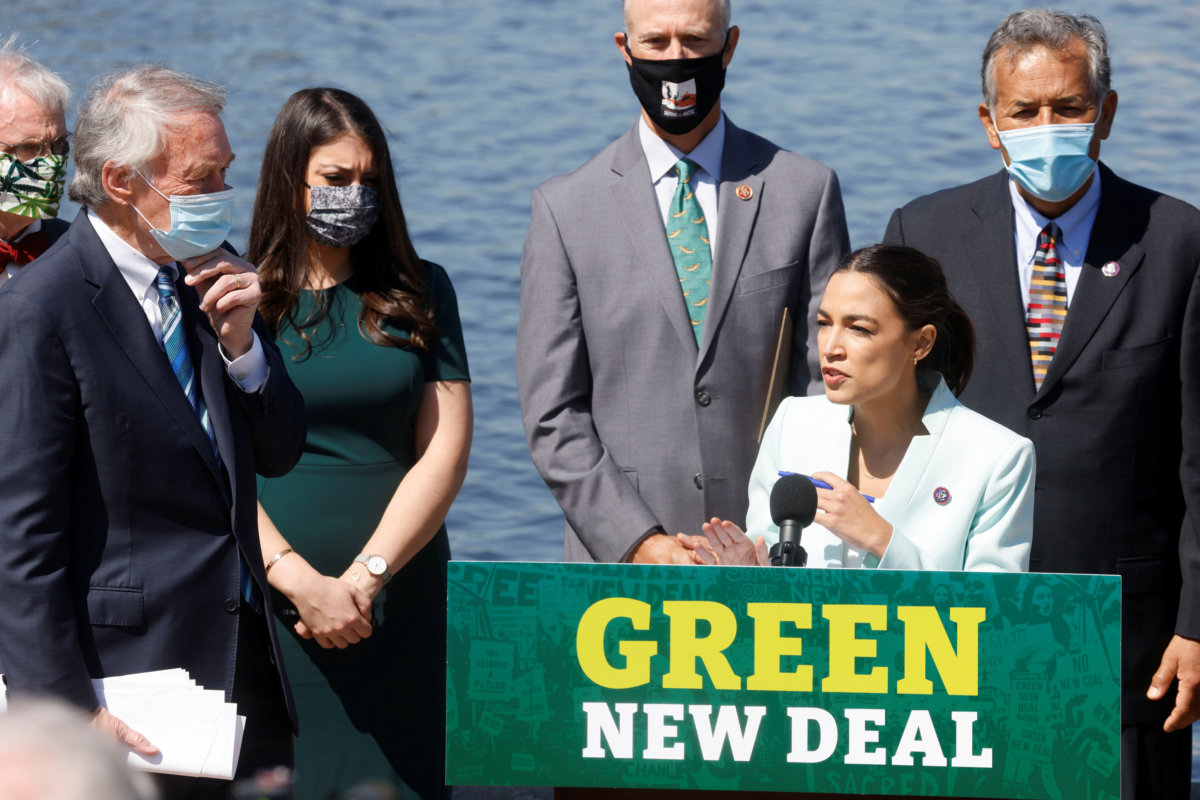 Democratic lawmakers relaunch “Green New Deal” resolution on Capitol Hill in Washington