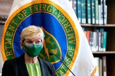 U.S. Secretary of Energy Jennifer Granholm discusses diversity in science and technology at Howard University in Washington