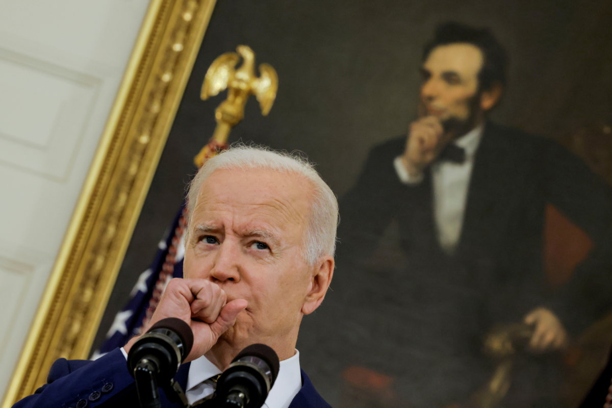 FILE PHOTO: U.S. President Biden delivers update on administration’s coronavirus response from the White House in Washington