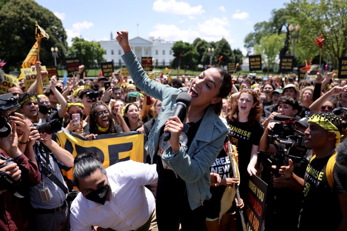 Environmental activists march on White House over climate change, in Washington