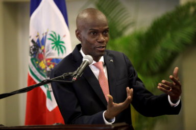 FILE PHOTO: Haiti’s President Jovenel Moise speaks during a news conference to provide information about the measures concerning coronavirus, at the National Palace in Port-au-Prince