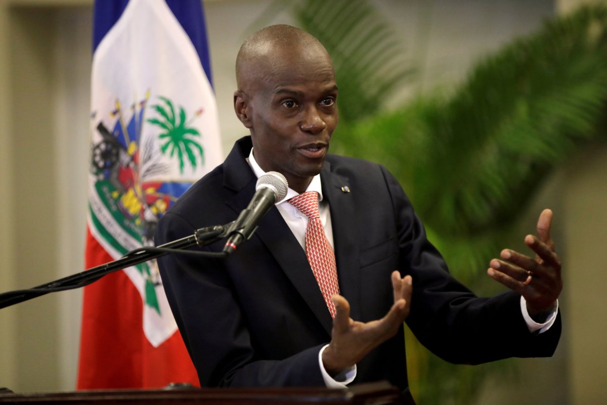 FILE PHOTO: Haiti’s President Jovenel Moise speaks during a news conference to provide information about the measures concerning coronavirus, at the National Palace in Port-au-Prince