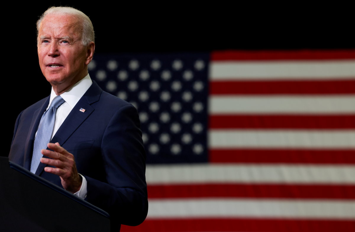 FILE PHOTO: U.S. President Joe Biden delivers remarks on his proposed “American Families Plan” legislation at McHenry County College during a visit to the northwest Chicago suburb Crystal Lake, Illinois, U.S., July 7, 2021.