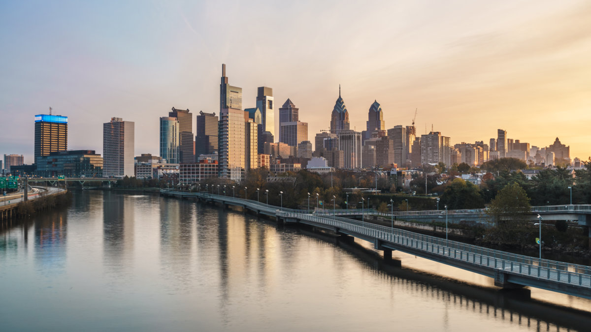 Philadelphia skyline at dawn