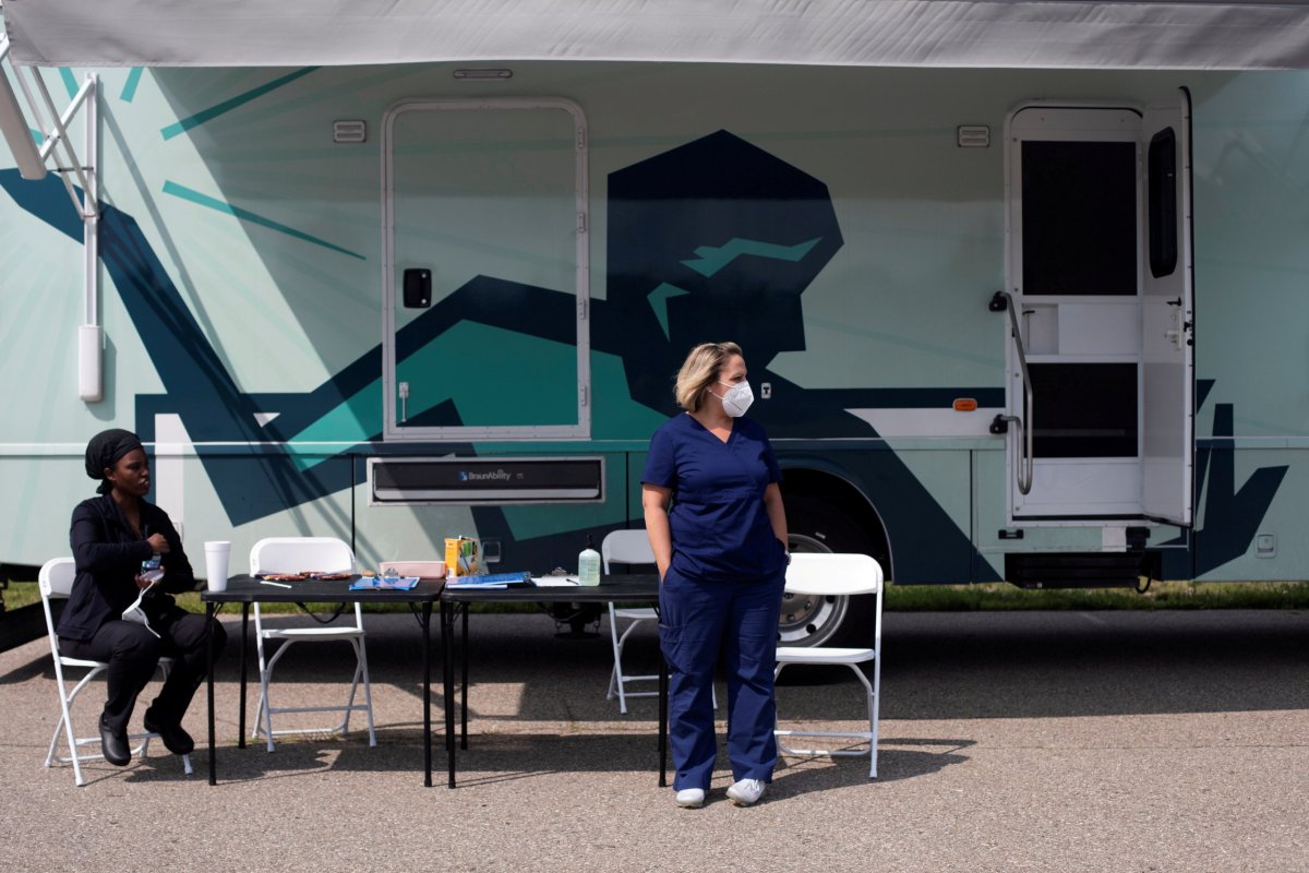 FILE PHOTO: Mobile vaccination clinic hosted by Detroit Health Department in partnership with Detroit Public Schools Community District