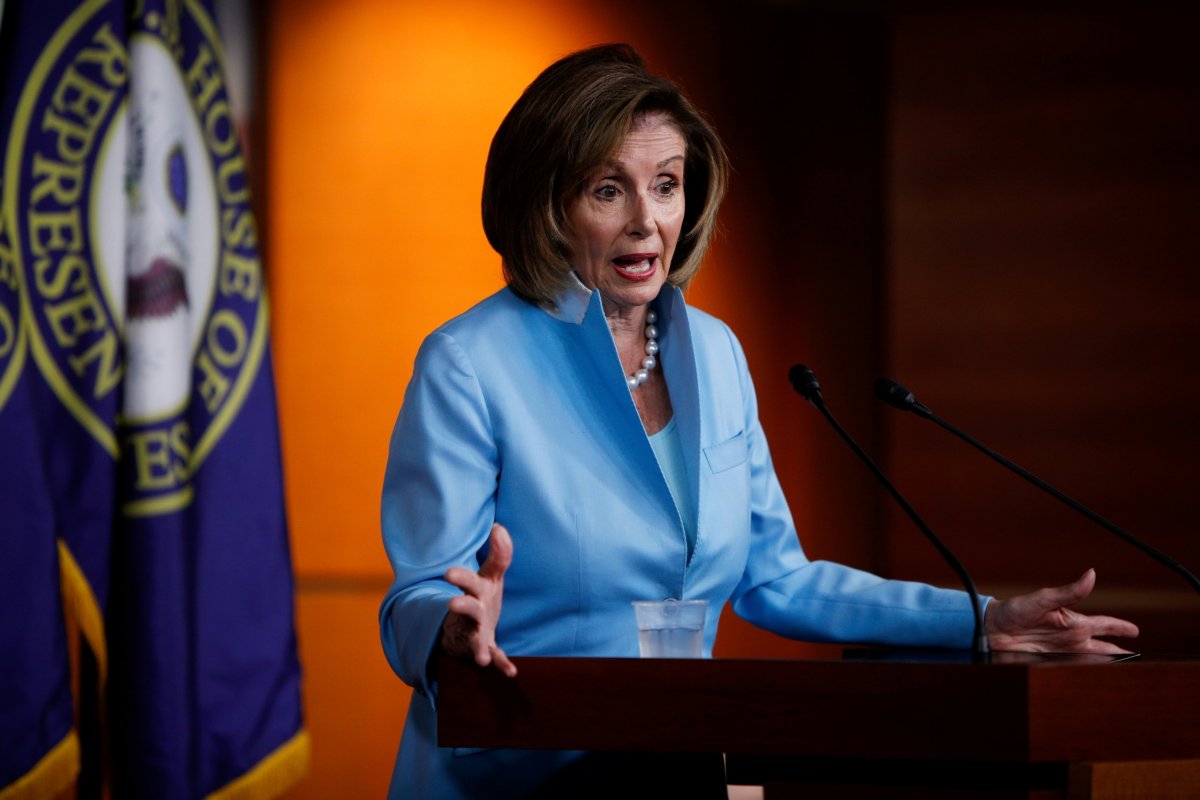 FILE PHOTO: Speaker of the House Nancy Pelosi holds her weekly news conference with Capitol Hill reporters in Washington