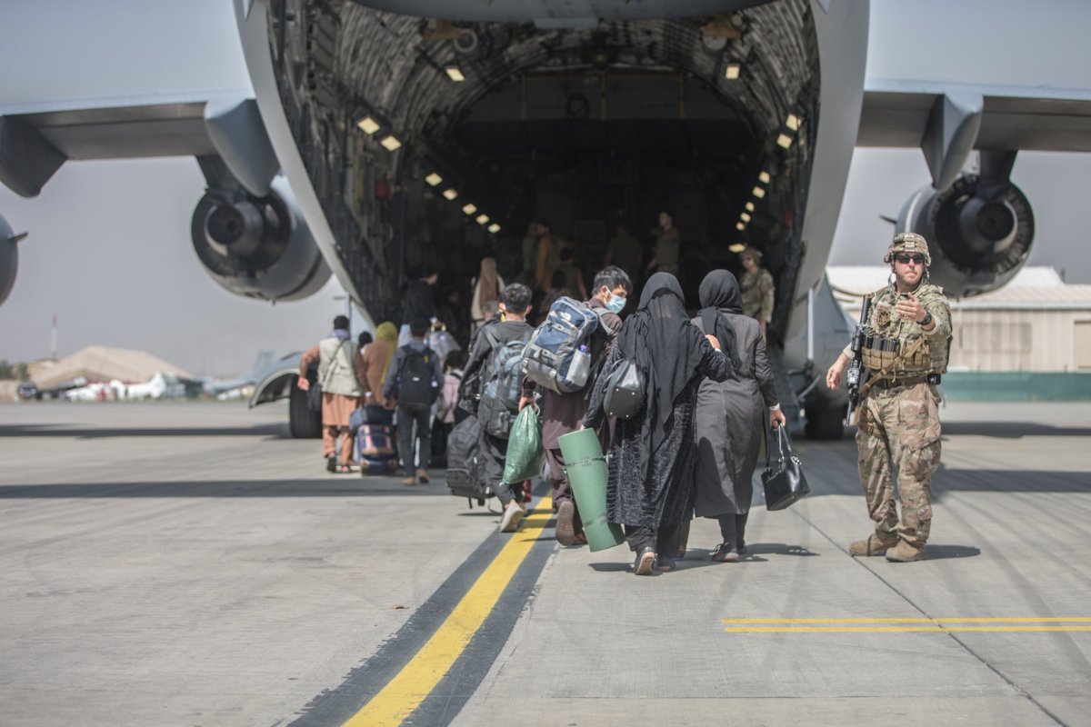 Evacuation at Hamid Karzai International Airport