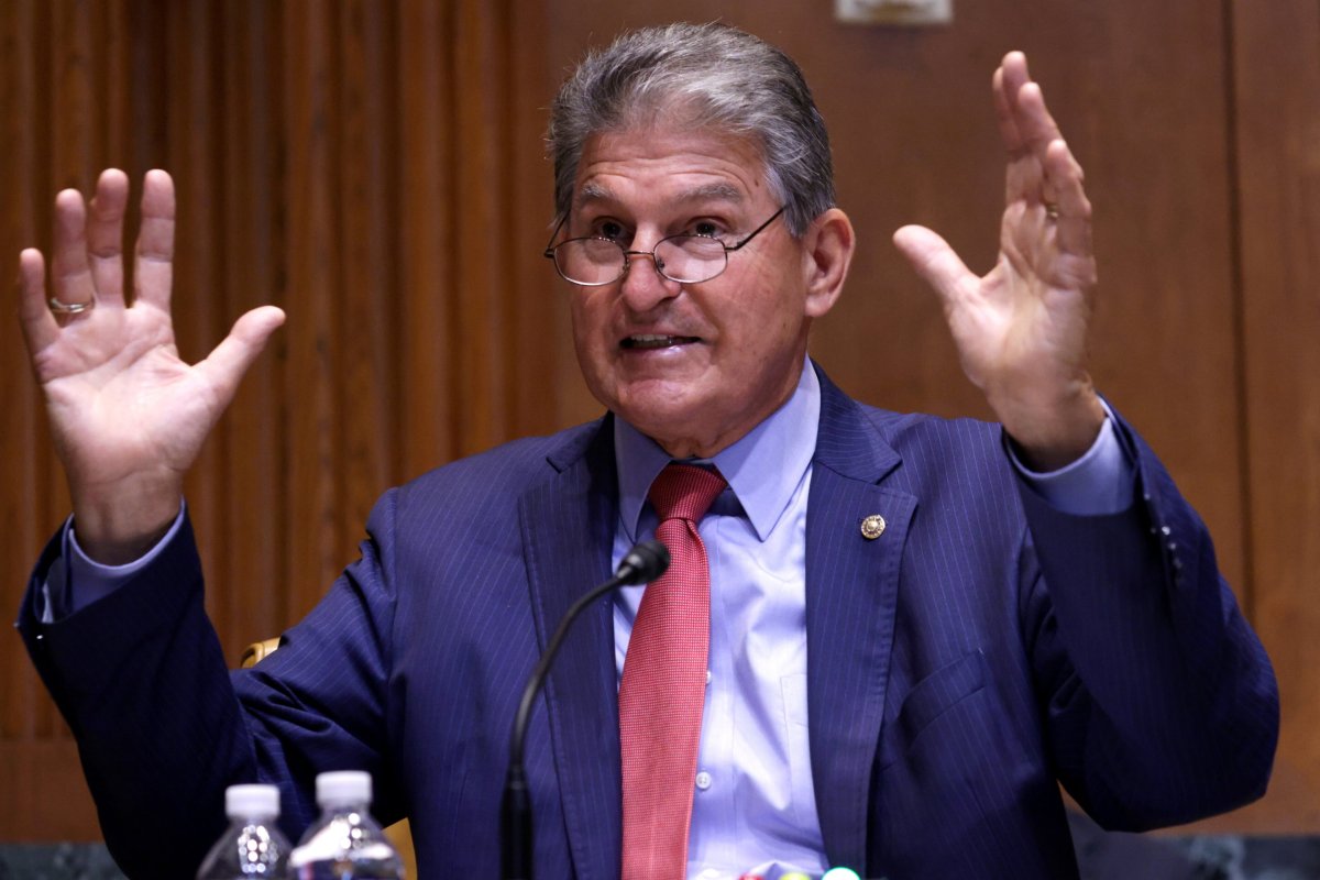 FILE PHOTO: U.S. Sen. Joe Manchin (D-WV) speaks during a hearing in Washington