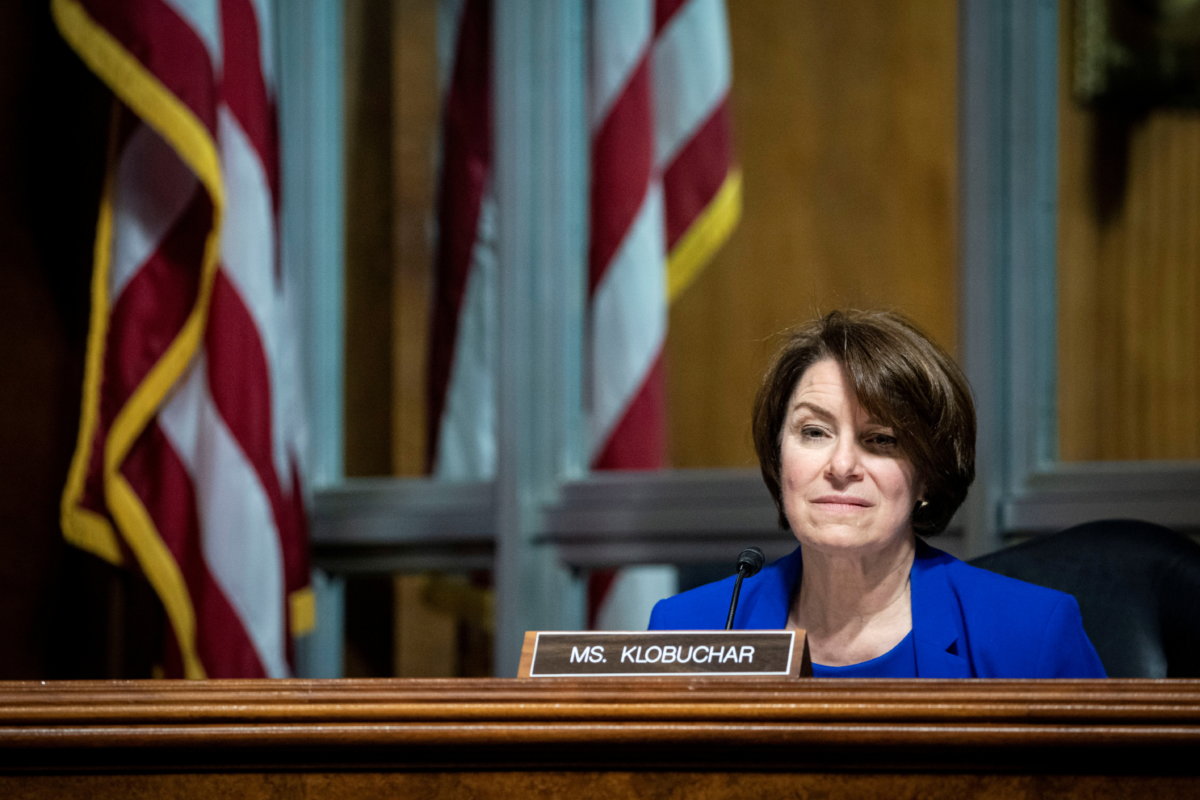 FILE PHOTO: U.S. Senator Amy Klobuchar at a hearing in Washington