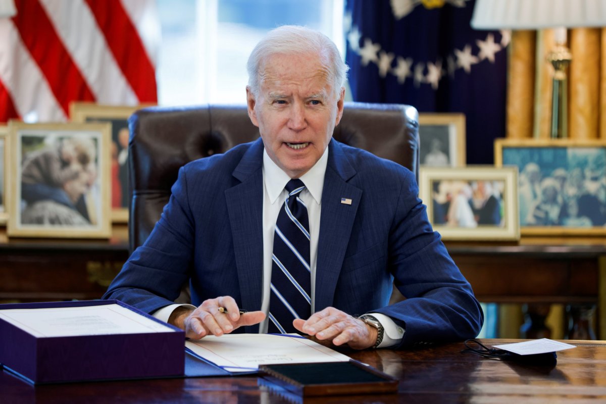 U.S. President Biden signs the American Rescue Plan in Washington