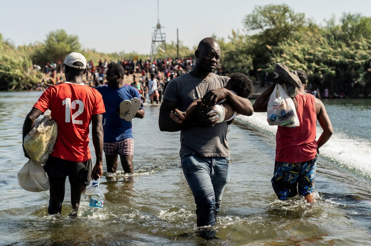 Migrants seeking asylum in the U.S. in Ciudad Acuna, Mexico