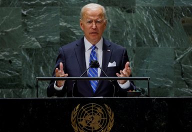 U.S. President Joe Biden addresses the 76th Session of the U.N. General Assembly in New York City