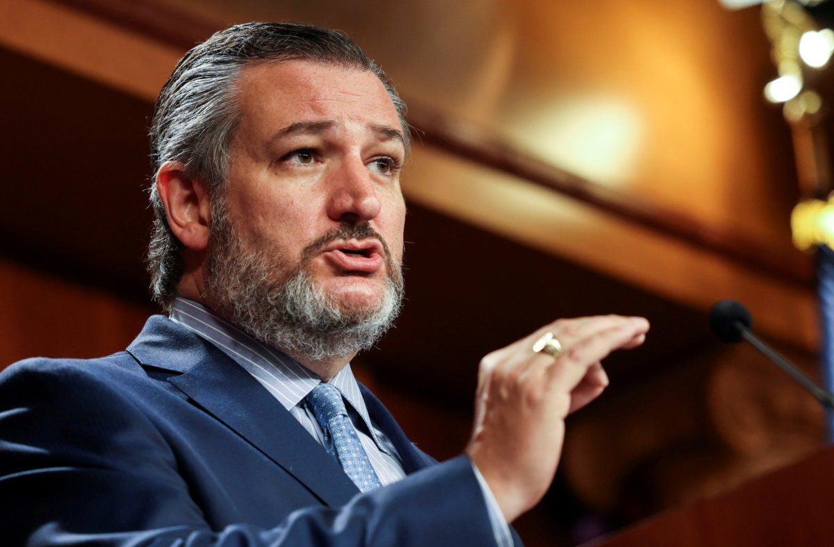 FILE PHOTO: U.S. Senator Ted Cruz faces news conference on Capitol Hill in Washington