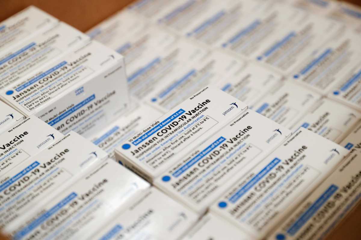 FILE PHOTO: Johnson & Johnson COVID-19 vaccine is administered in Bay Shore, NY