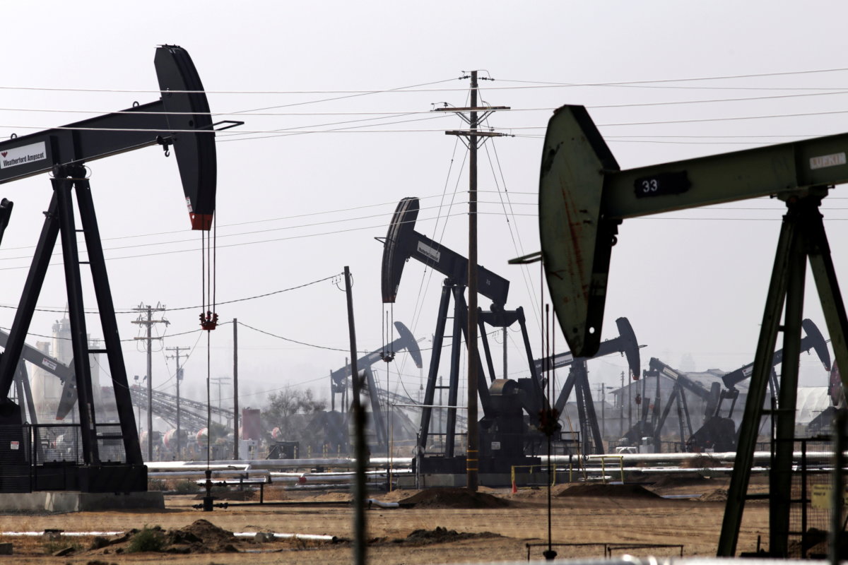 FILE PHOTO: Oil drills are pictured in the Kern River oil field in Bakersfield