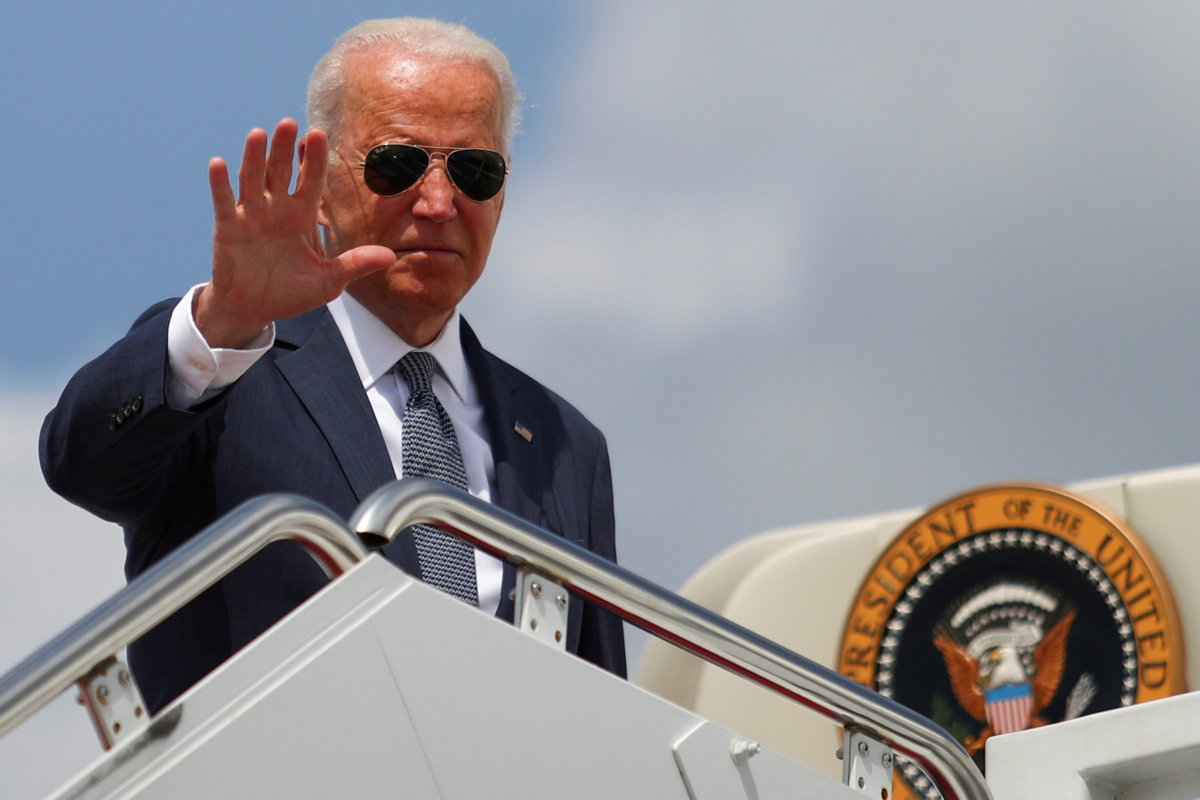 FILE PHOTO: U.S. President Joe Biden boards Air Force One at Joint Base Andrews