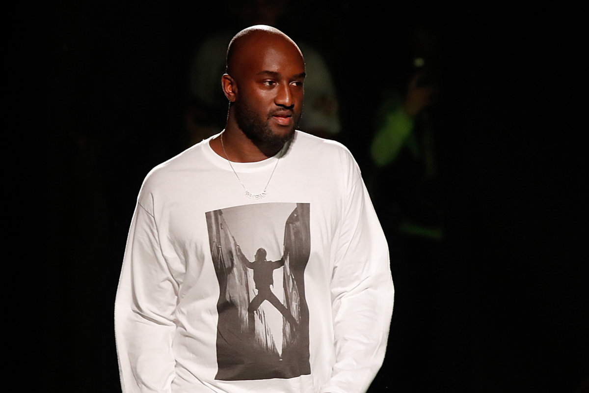 Designer Virgil Abloh appears at the end of his Spring/Summer 2019 collection for Off-white fashion label during Mens’ Fashion Week in Paris