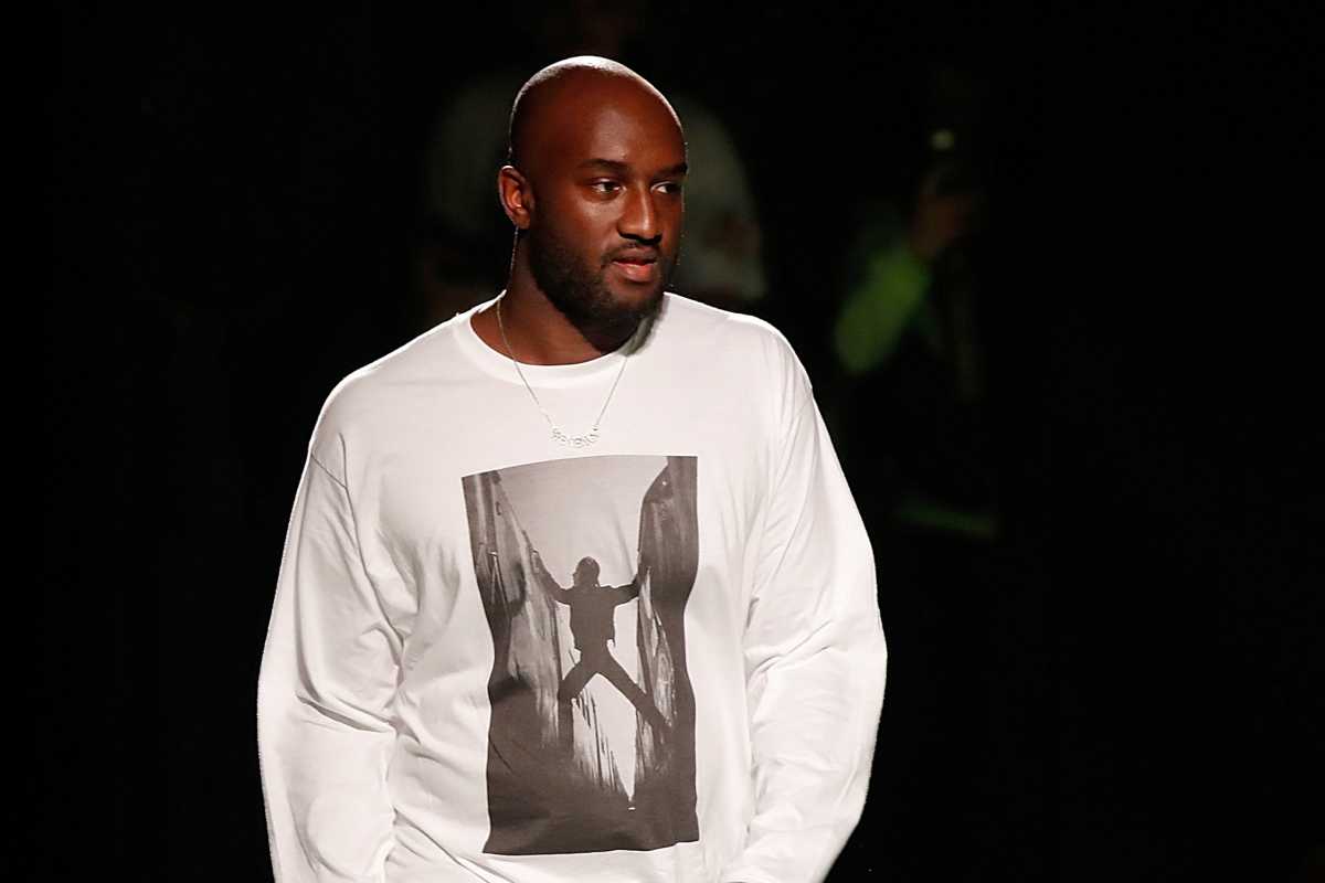 Designer Virgil Abloh appears at the end of his Spring/Summer 2019 collection for Off-white fashion label during Mens’ Fashion Week in Paris