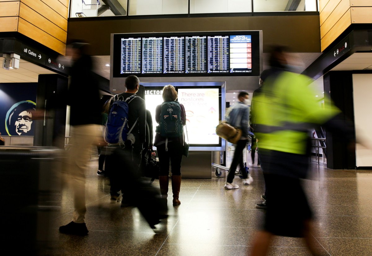 FILE PHOTO: People travel before the Thanksgiving holiday in Seattle