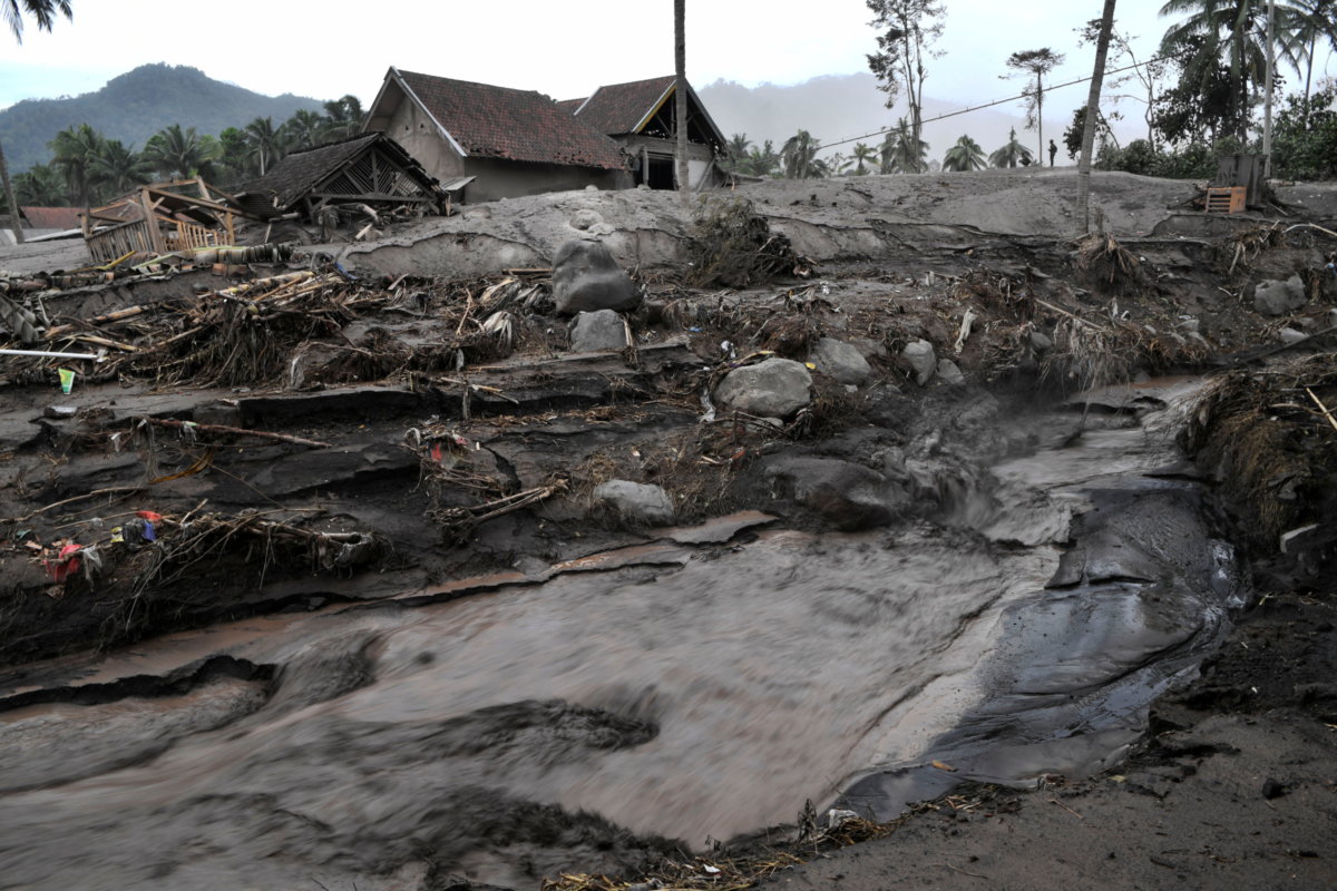 An area affected by the eruption of Mount Semeru volcano is pictured in Sumber Wuluh Village