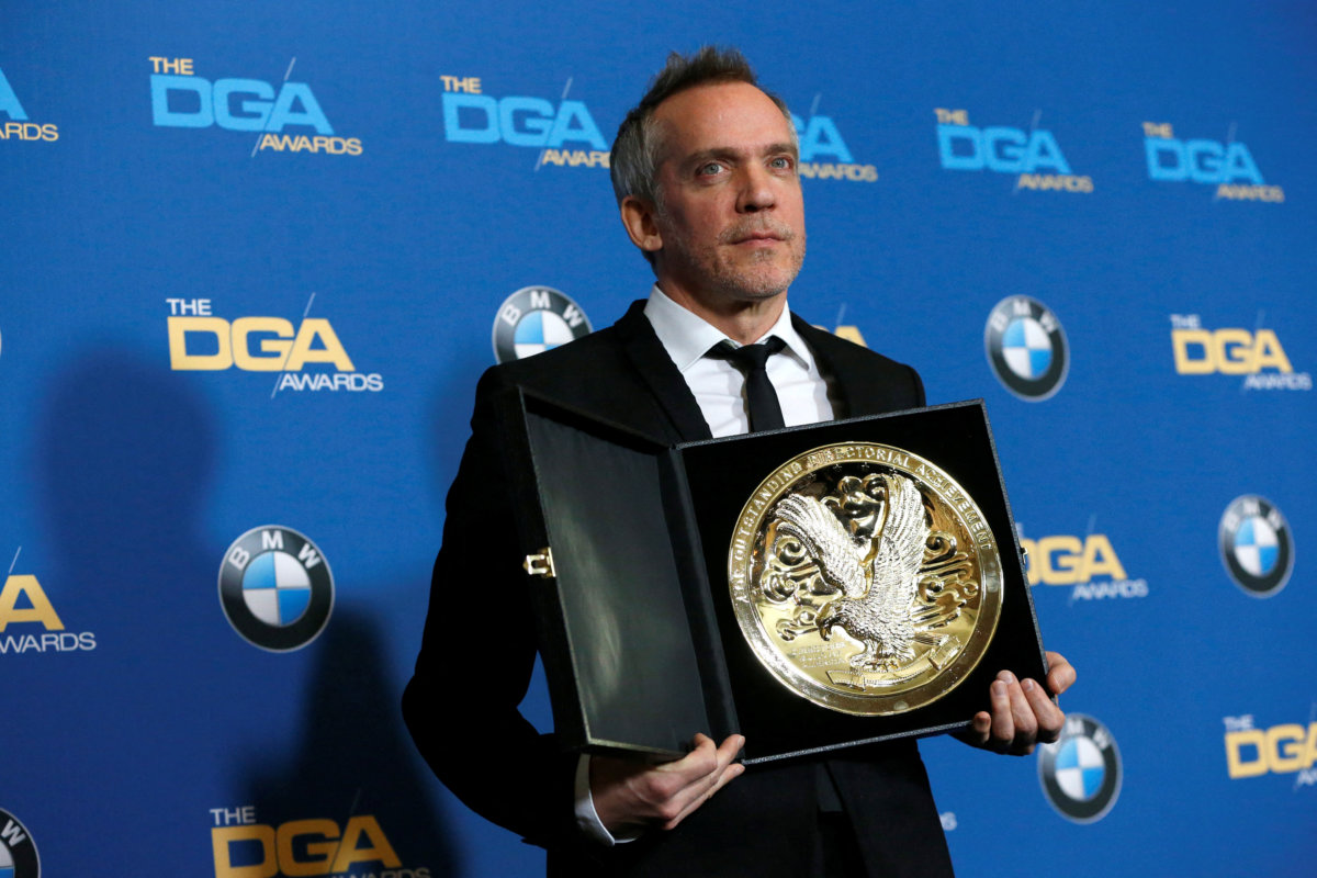 Director Vallee poses with the award for Outstanding Directorial Achievement for Miniseries or TV Film for “Big Little Lies” at the 70th Annual DGA Awards in Beverly Hills