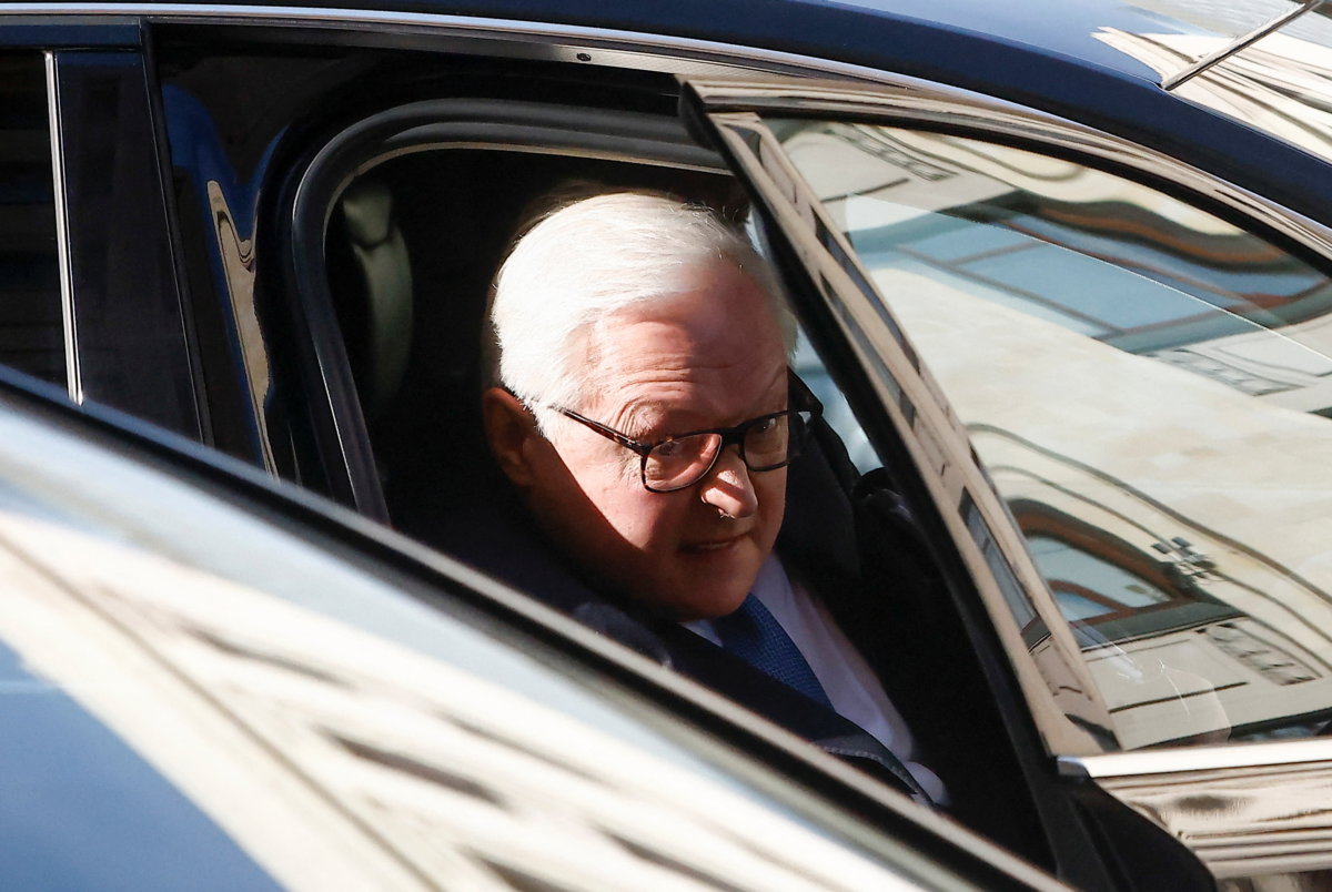 Russia’s Deputy Foreign Minister Ryabkov leaves after talks with U.S. Under Secretary of State Nuland in Moscow
