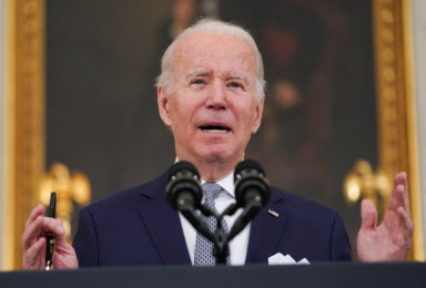 U.S. President Joe Biden delivers speaks about December 2021 jobs report at the White House in Washington