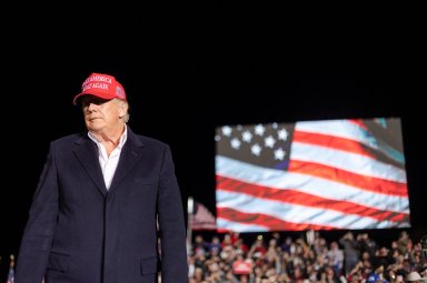 Former U.S. President Donald Trump holds a rally in Florence, Arizona