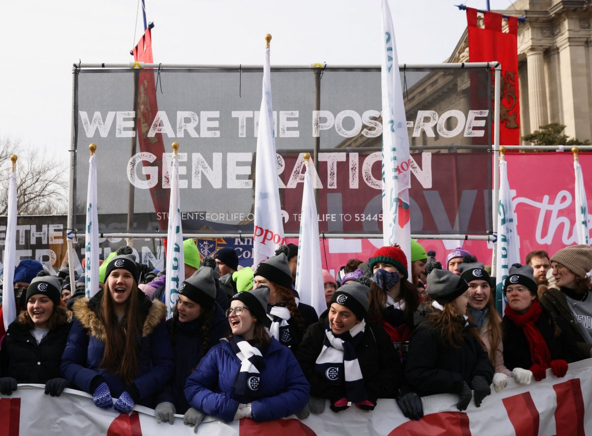 Anti-abortion activists attend the annual “March for Life”, in Washington