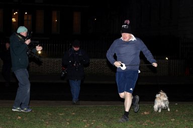 Prime Minister Boris Johnson goes for a morning run