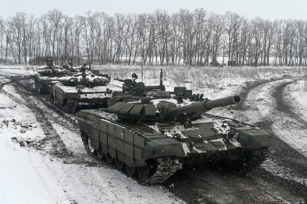 Russian mechanized infantry holds drills in the Rostov region