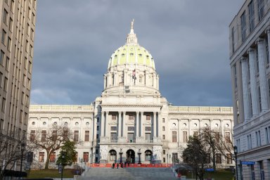 A general view of the Pennsylvania State Capitol